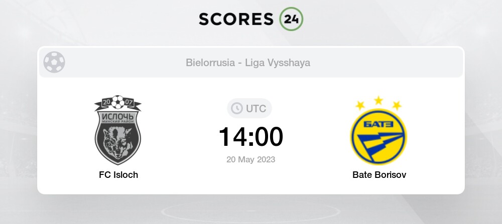 Pólvora Berenjena Inactividad FC Isloch vs Bate Borisov Transmisión en vivo en línea 20/05/2023 14:00  Fútbol