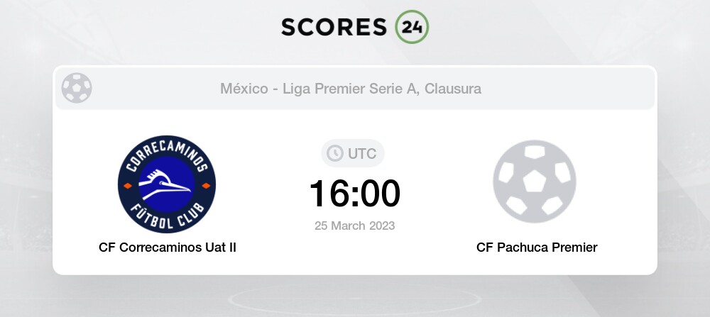 CF Correcaminos Uat II vs CF Pachuca Premier eventos y resultado del  partido 25/03/2023 16:00 Fútbol