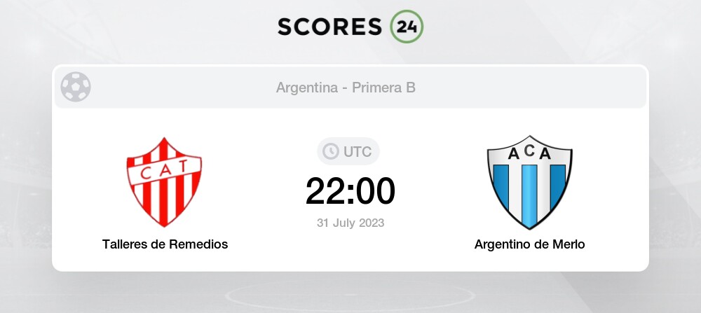 Talleres Remedios vs Argentino Merlo: Marcador en vivo