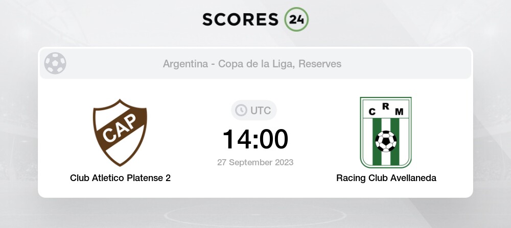 Club Atletico Platense 2 x Racing Club Avellaneda 27/09/2023 14:00 Football  Événements & Résultats