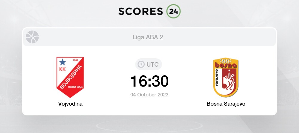 Vojvodina vs Bosna Sarajevo Palpites em hoje 4 October 2023 Basquetebol