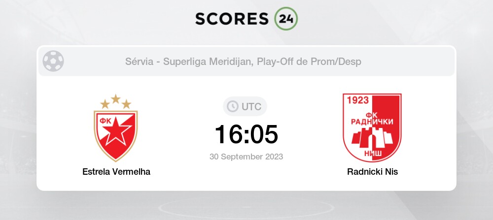 Estrela Vermelha vs Radnicki Nis Palpites em hoje 30 September 2023 Futebol