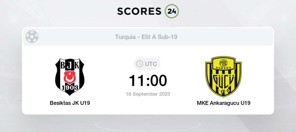 Besiktas JK U19 vs MKE Ankaragucu U19 Futebol Transmissão ao vivo e  resultados 16/09/2023 11:00