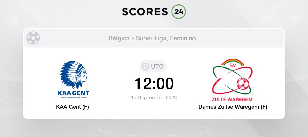 KAA Gent (F) vs Dames Zultse Waregem (F) H2H para 17 September 2023 12:00  Futebol