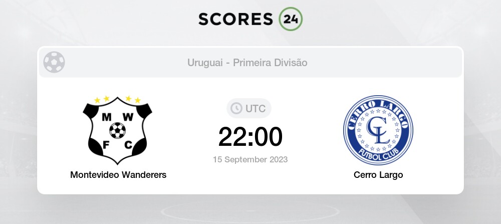 Montevideo Wanderers vs Cerro Largo Futebol Transmissão ao vivo e  resultados hoje 15/09/2023 22:00