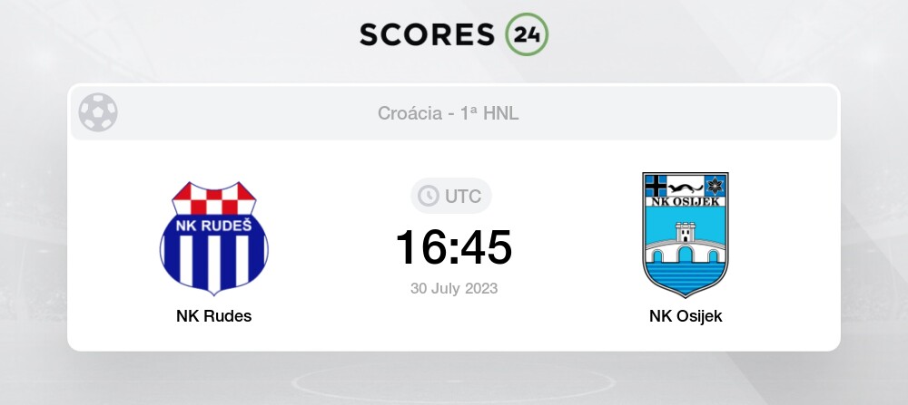 NK Rudes vs NK Osijek Palpites em hoje 30 July 2023 Futebol